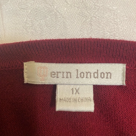 Erin London XL Cranberry Shirt Sleeve Like New Women’s Top - Picture 4 of 4
